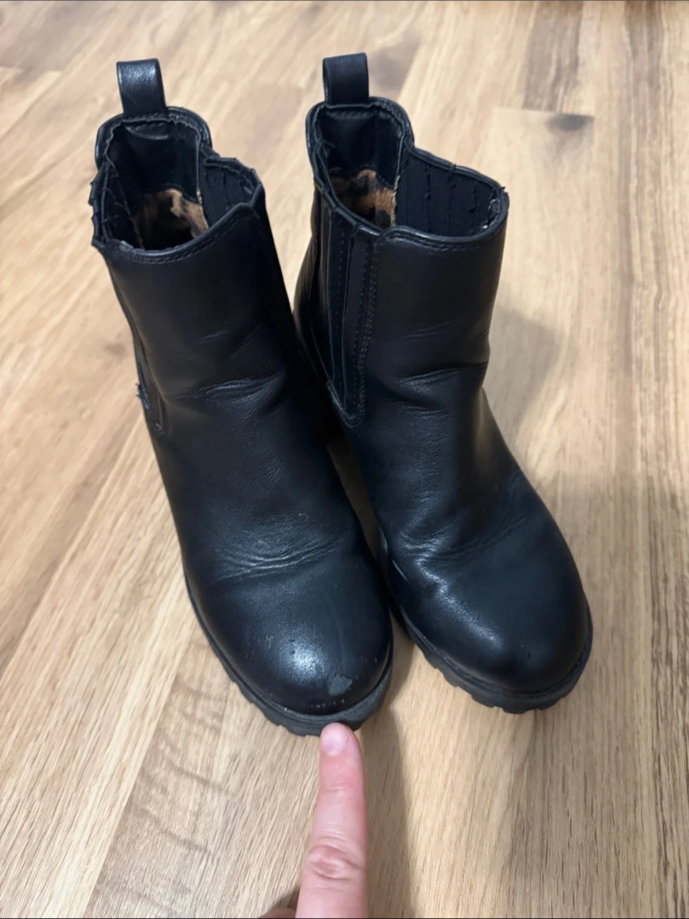 Kids Black Chunky Chelsea Boots
